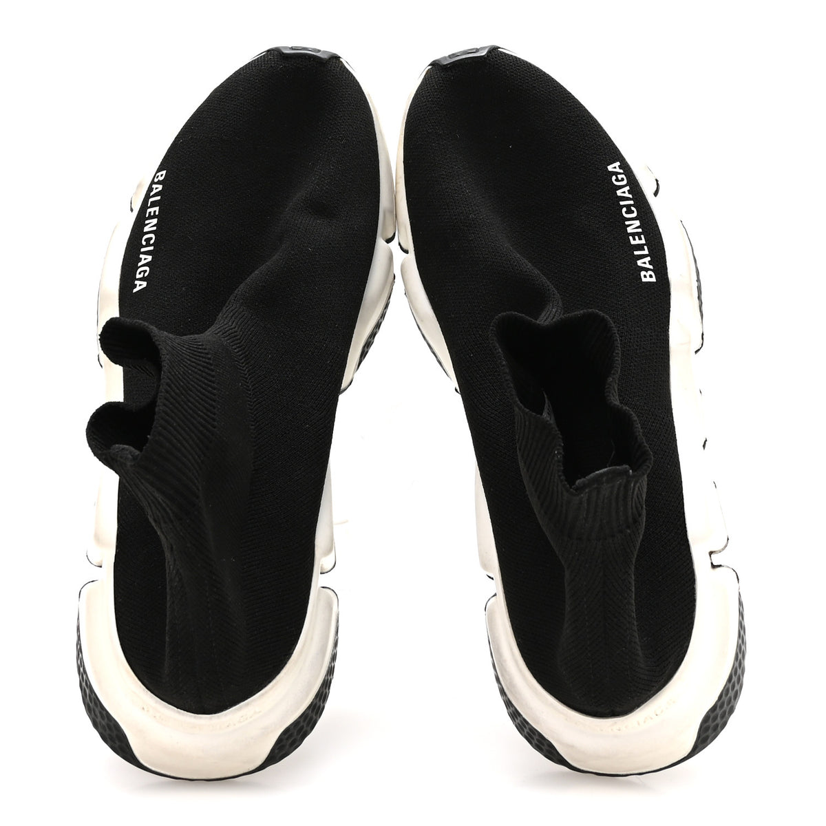 Balenciaga Technical 3D Recycled Knit Bi-Color Sole Womens Speed 2.0 Sneakers 37 Black White 2 of 7