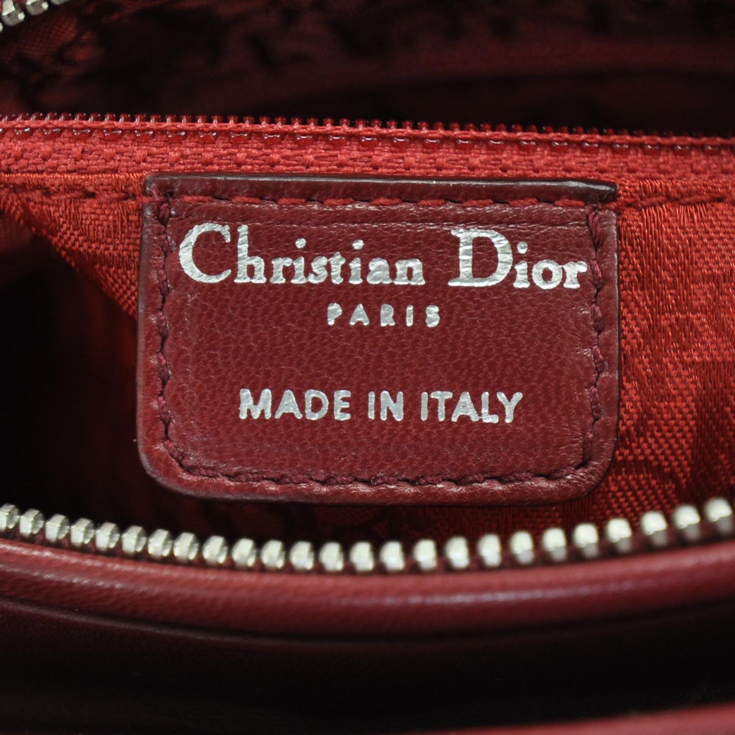 Lambskin Cannage Medium Lady Dior Red