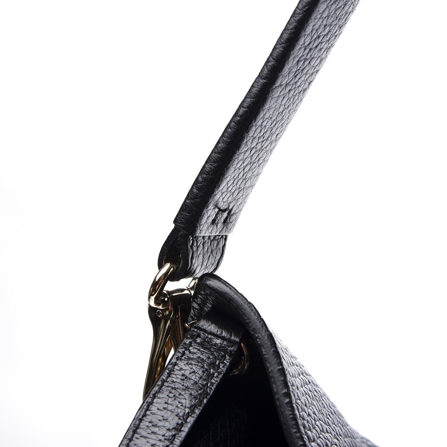 Grainy Calfskin Medium Cale Hobo Black