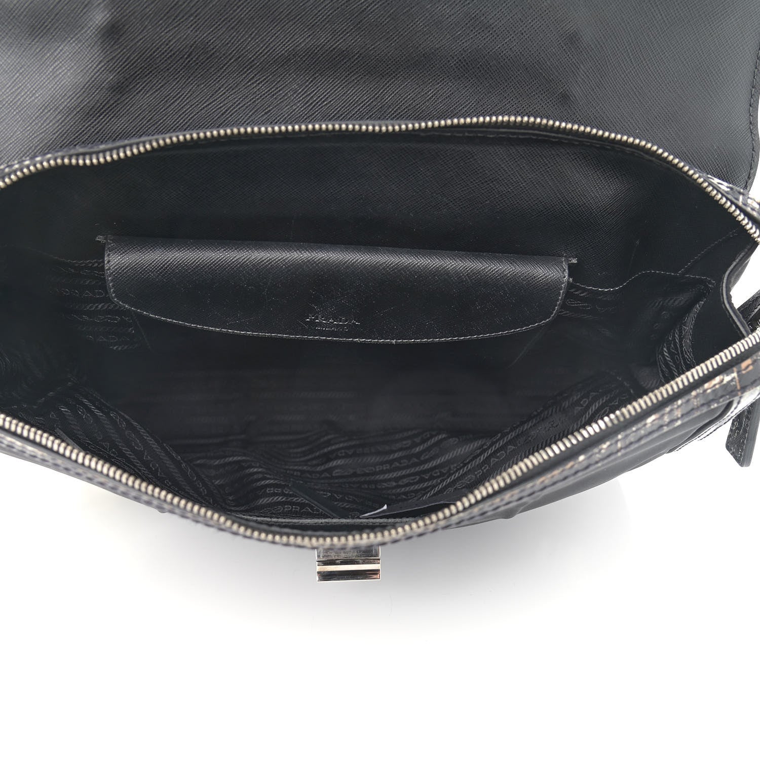 Prada Tessuto Nylon Saffiano Tartan Print Satchel Bianco Dis Tartan 5 of 13