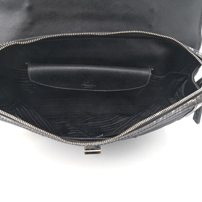Prada Tessuto Nylon Saffiano Tartan Print Satchel Bianco Dis Tartan 5 of 13