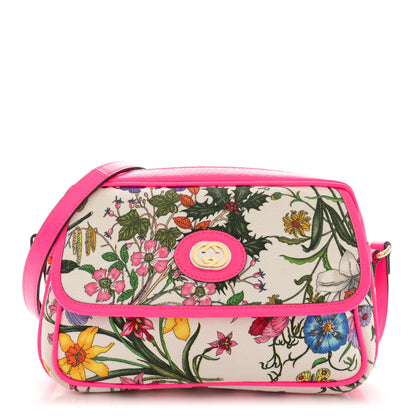 Gucci Canvas Flora Floral Shoulder Bag White Fuchsia Fluo 1 of 13
