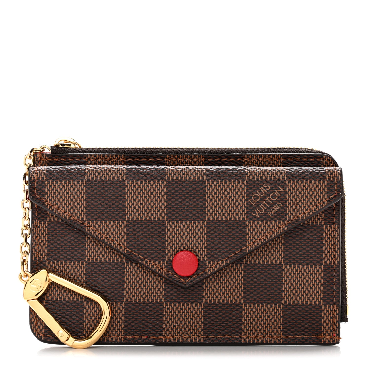 Louis Vuitton Damier Ebene Recto Verso Card Holder Red 1 of 9