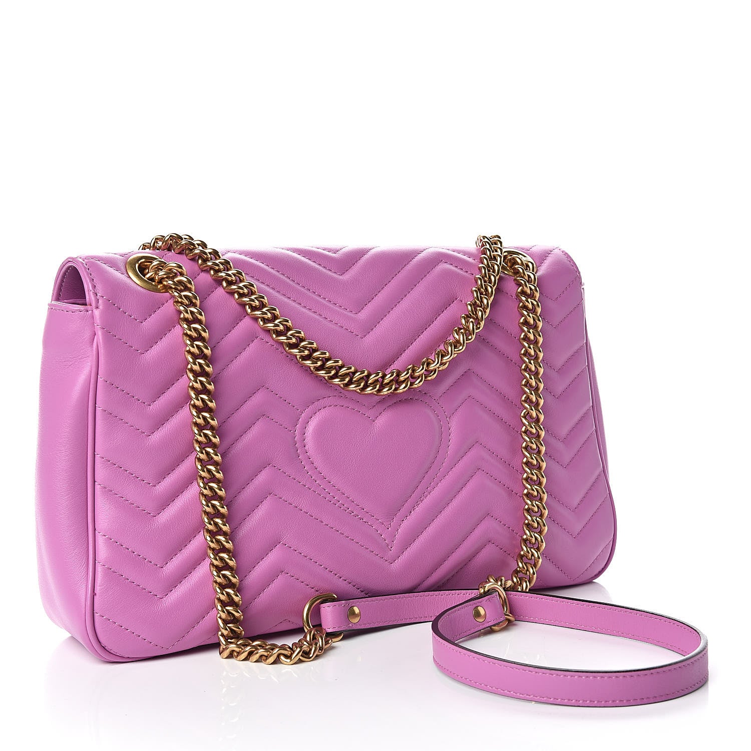 Gucci Calfskin Matelasse Medium GG Marmont Shoulder Bag Candy Mousse 3 of 13