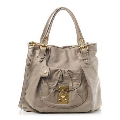Miu Miu Vitello Lux Large Tote Alluminio 1 of 13
