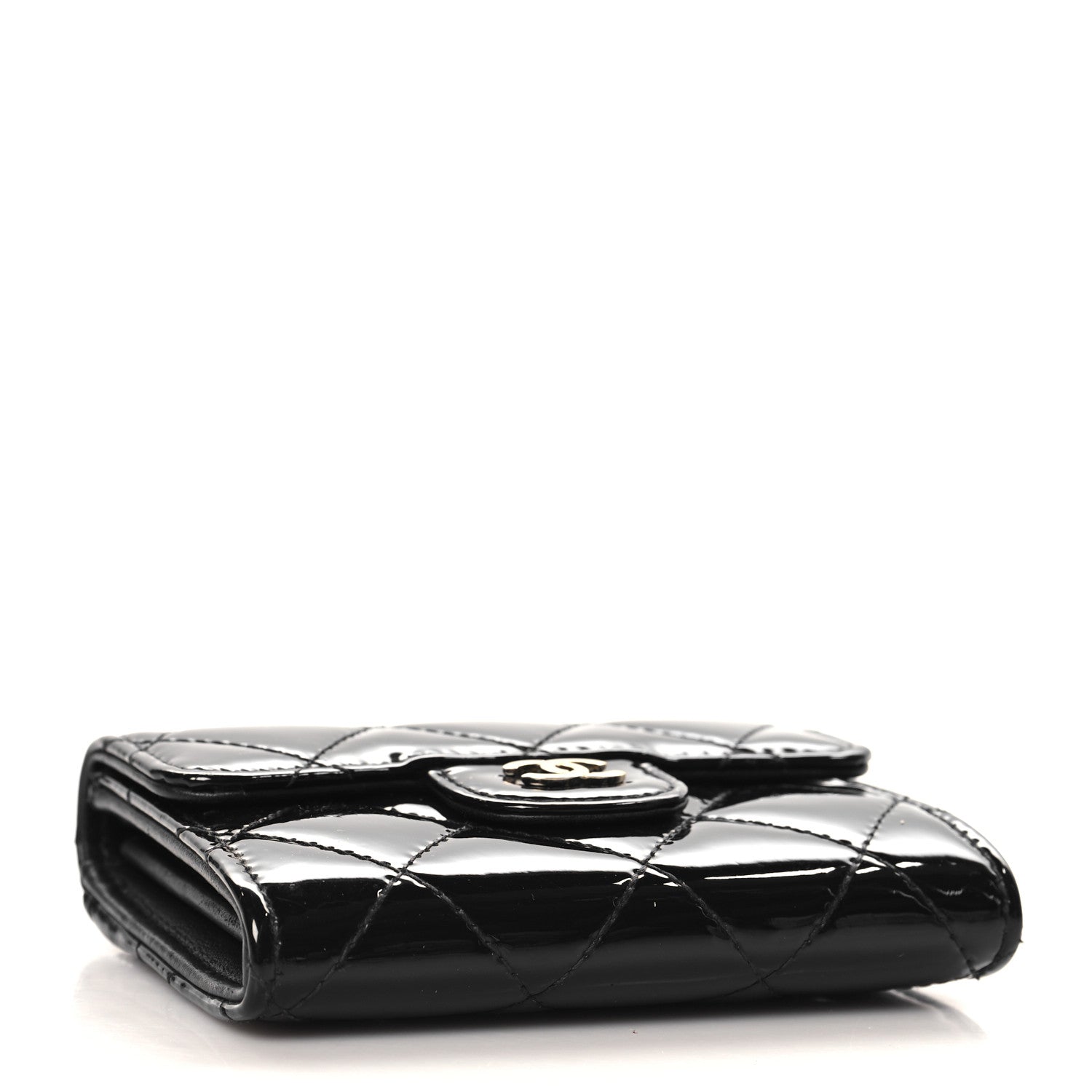 Chanel Patent Quilted Flap Card Holder Black 4 of 10