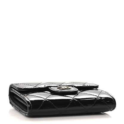 Chanel Patent Quilted Flap Card Holder Black 4 of 10
