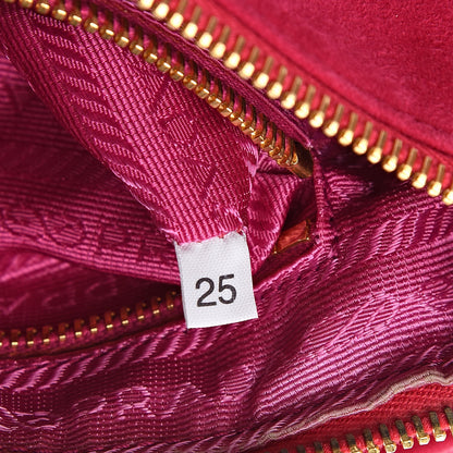 Prada Suede Box Shoulder Bag Peonia 7 of 12