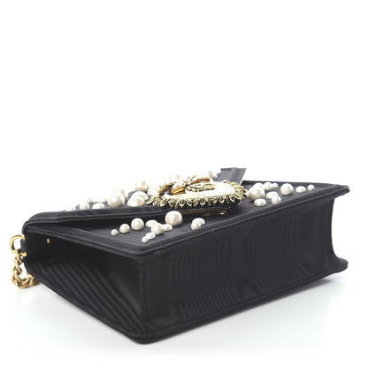 Dolce & Gabbana Moire Pearl Embellished Small Devotion Top Handle Bag Black 5 of 10