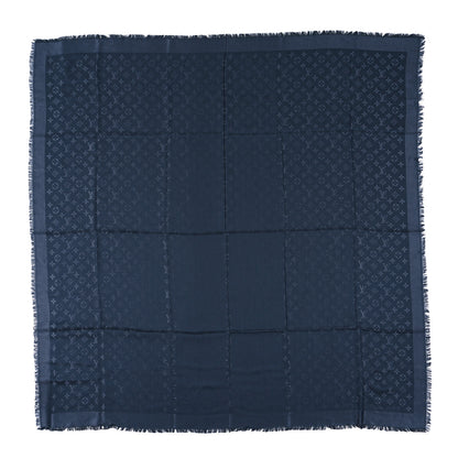 Louis Vuitton Silk Wool Monogram Shawl Night Blue 1 of 3