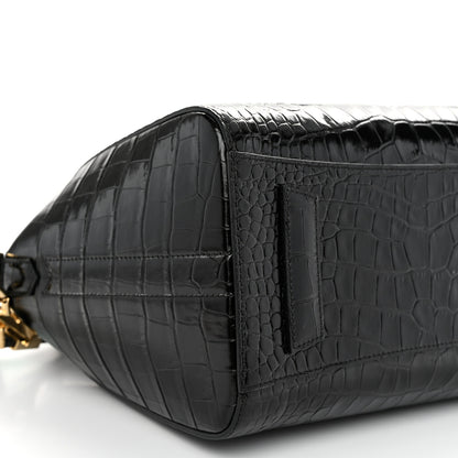 Givenchy Calfskin Crocodile Embossed Small Antigona Black 9 of 10