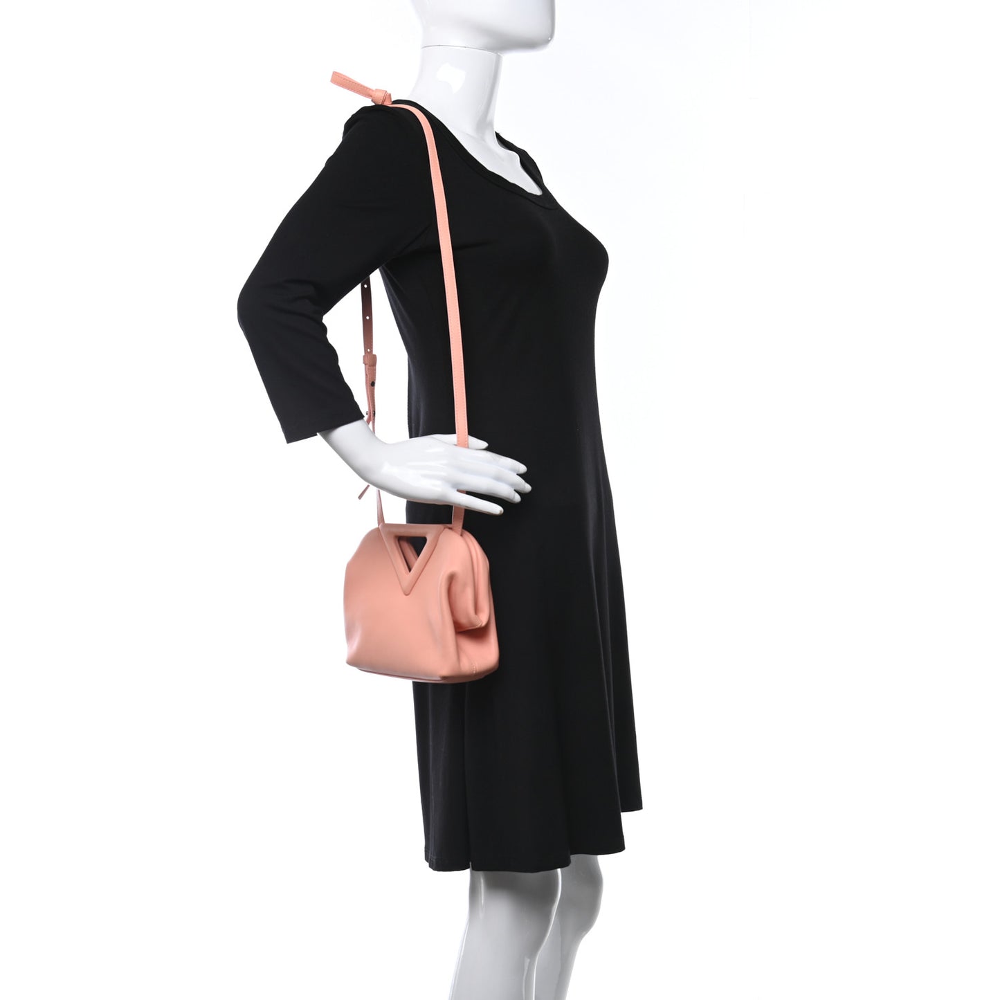 Calfskin Small The Point Triangle Bag Peachy