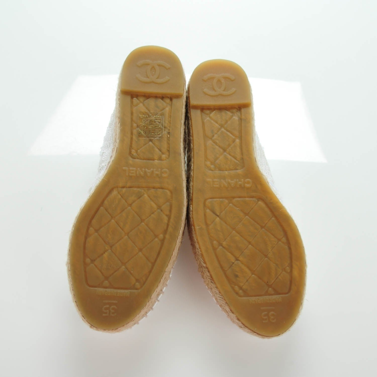 Chanel Patent Sequin CC Espadrilles 35 White 6 of 8