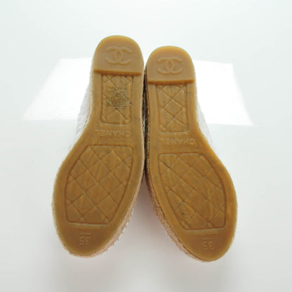 Chanel Patent Sequin CC Espadrilles 35 White 6 of 8