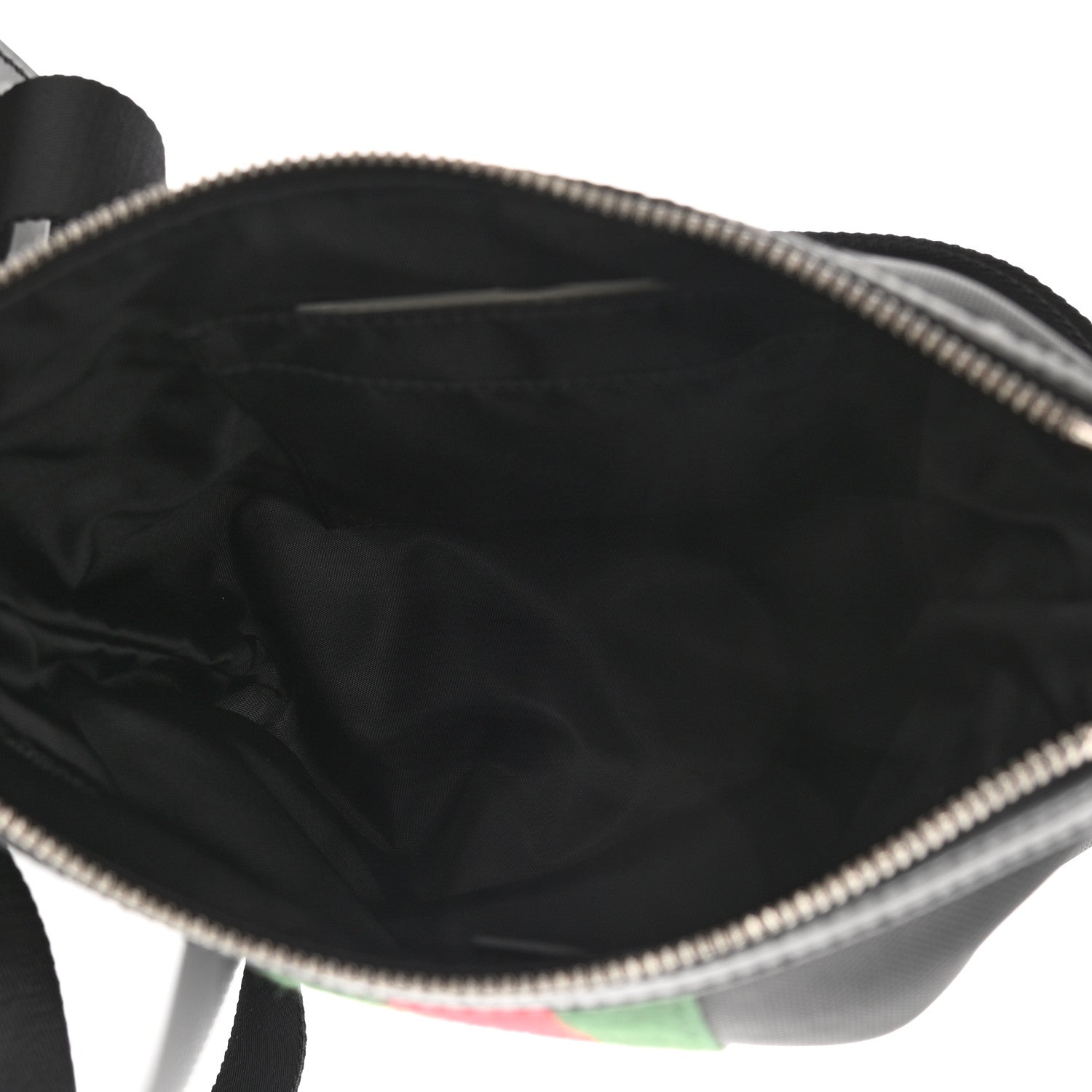 Gucci Techno Canvas Selleria Calfskin Web Small Flat Messenger Bag Black 5 of 10