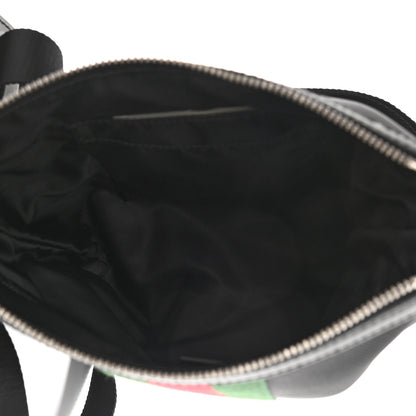 Gucci Techno Canvas Selleria Calfskin Web Small Flat Messenger Bag Black 5 of 10