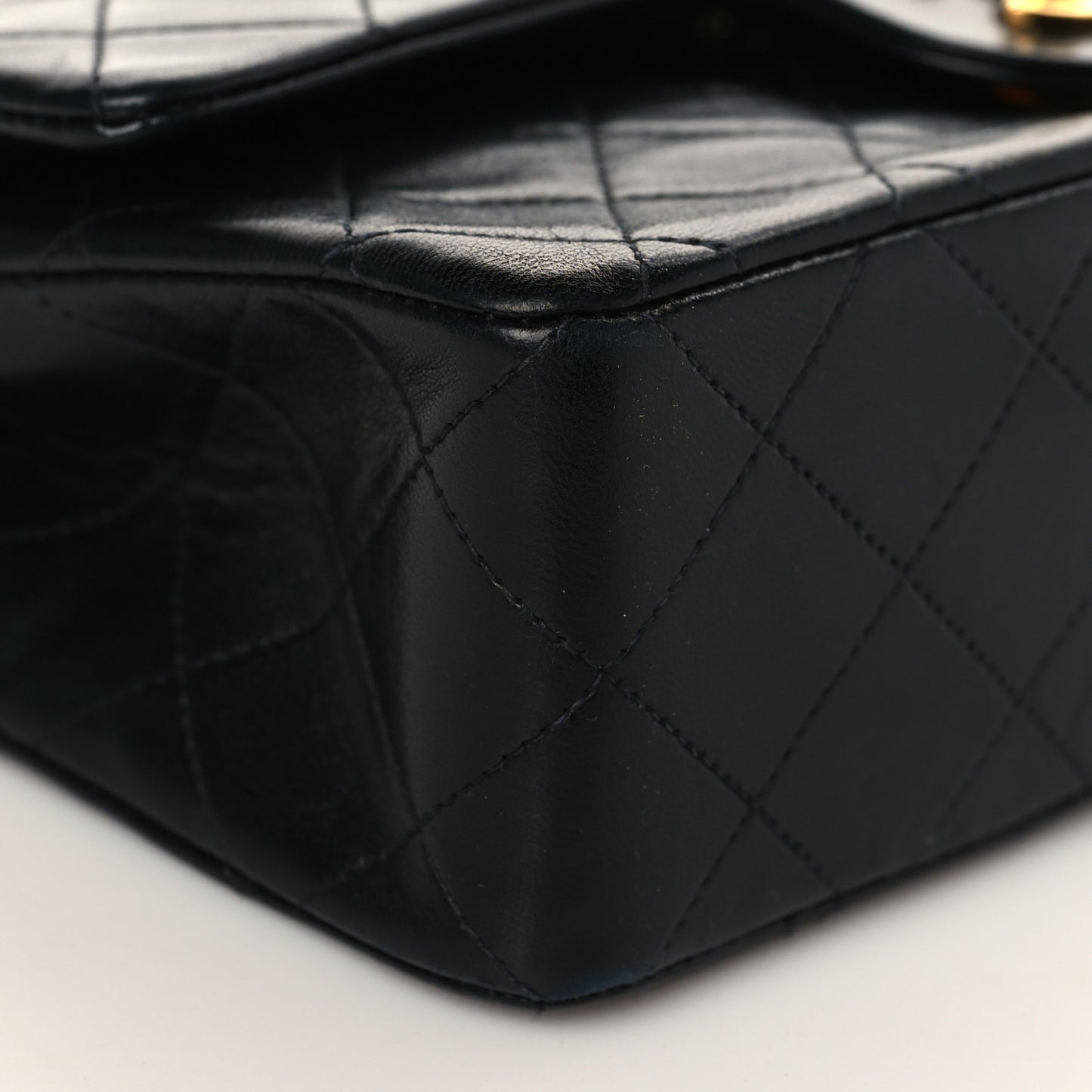 Lambskin Quilted Small Double Flap Black