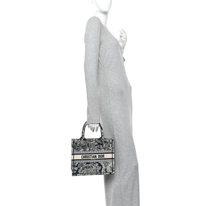 Christian Dior Canvas Embroidered Small Dioriviera Toile De Jouy Book Tote Blue 2 of 12