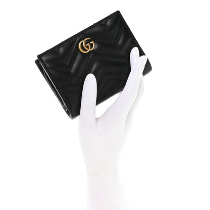 Gucci Calfskin Matelasse GG Marmont Card Case Wallet Black 2 of 7