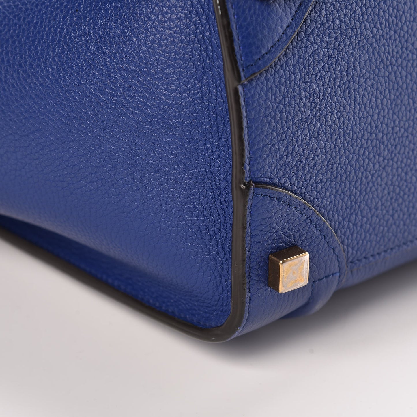 Drummed Calfskin Micro Luggage Indigo