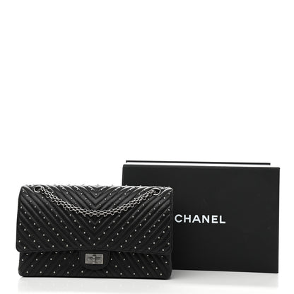 Chanel Sheepskin Chevron Quilted Studded 2.55 Reissue 226 Flap Black 13 of 13