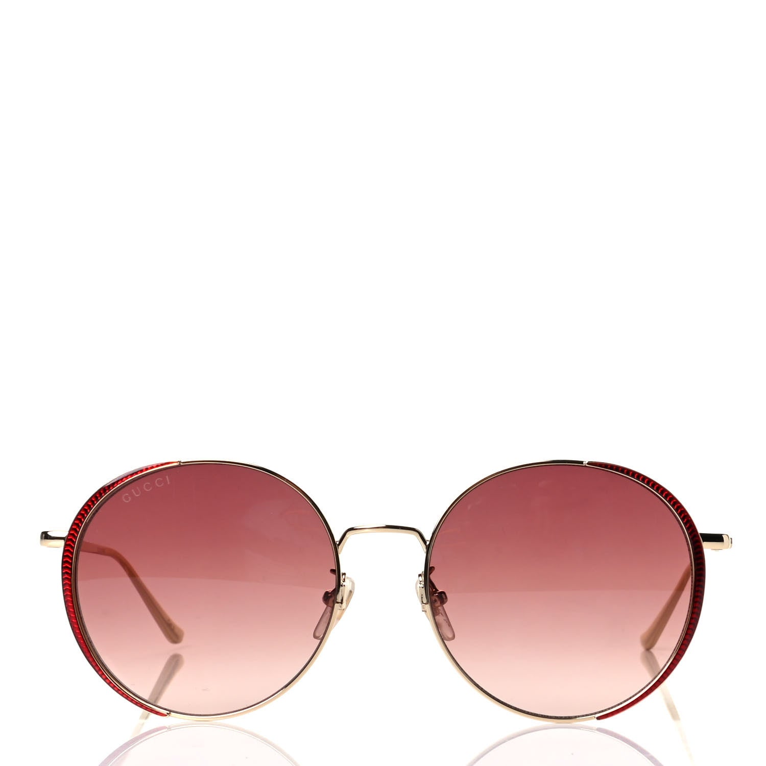Gucci Round Sunglasses GG0401SK Gold Red 2 of 4