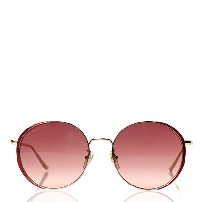 Gucci Round Sunglasses GG0401SK Gold Red 2 of 4
