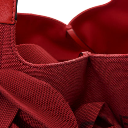 Valentino Garavani Canvas Atelier 02 Bow Edition Small Tote Bag Red 12 of 13