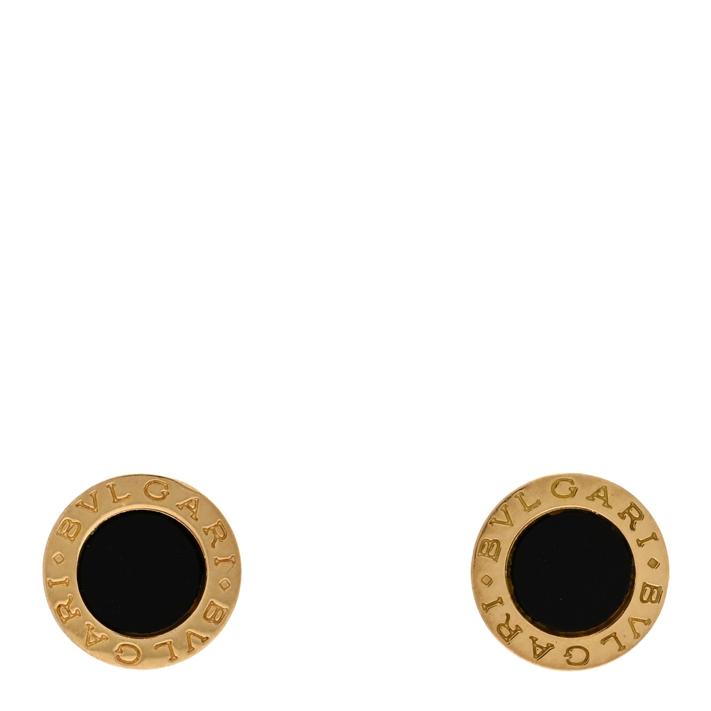 18K Yellow Gold Black Onyx BVLGARI BVLGARI Stud Earrings