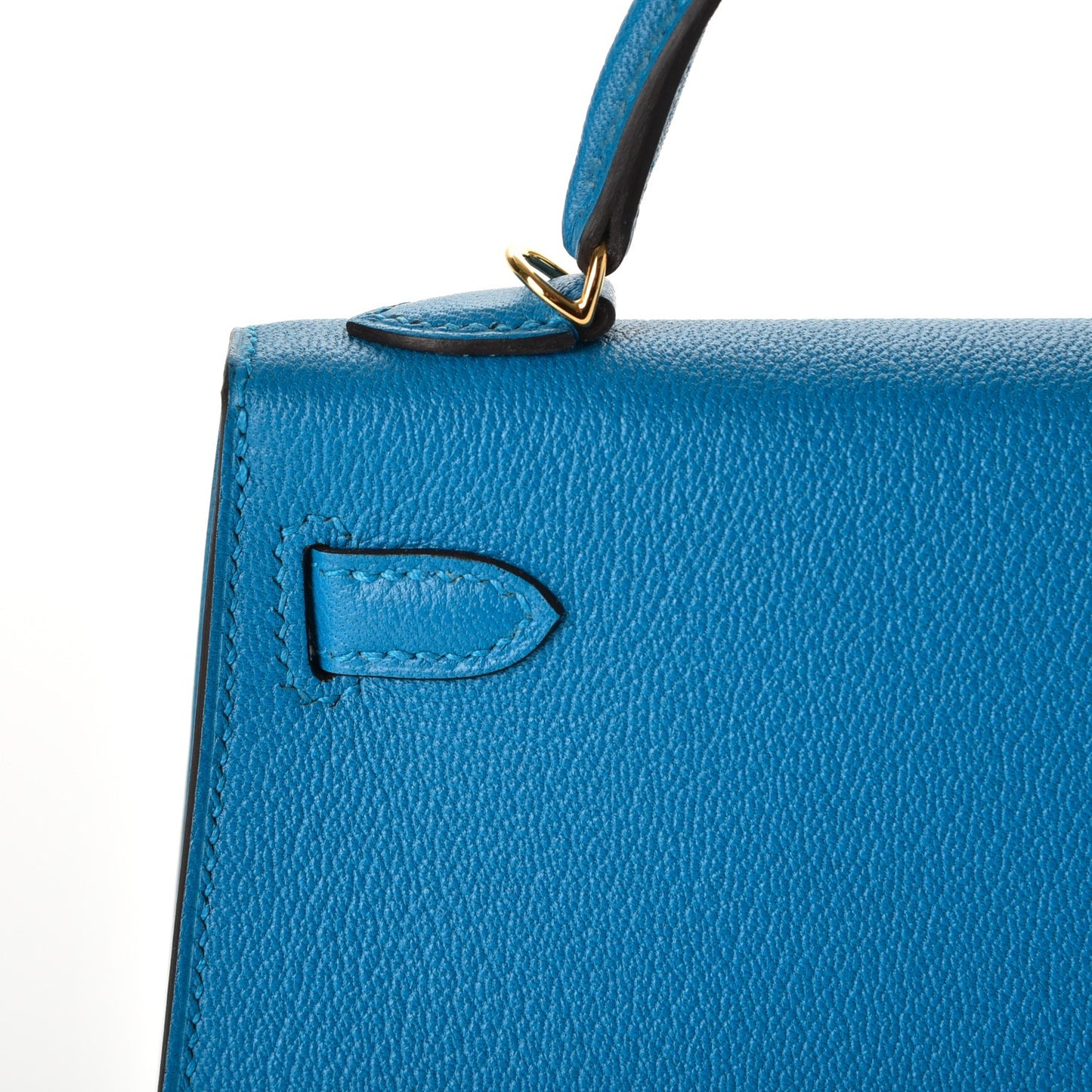 Chevre Mysore Mini Kelly Sellier 20 Bleu Zanzibar