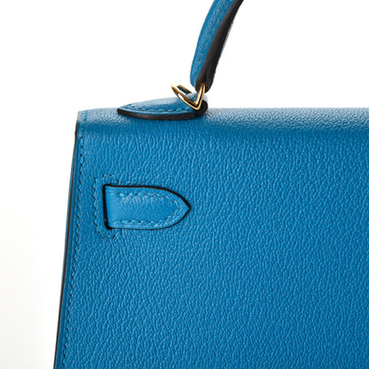 Hermes Chevre Mysore Mini Kelly Sellier 20 Bleu Zanzibar 21 of 29