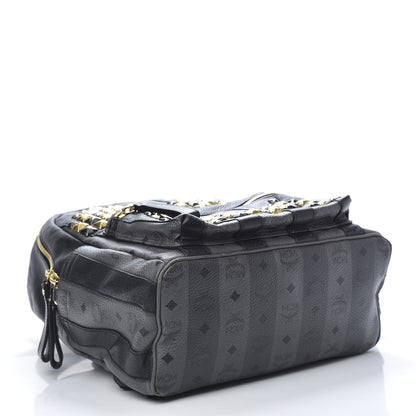 MCM Striped Visetos Studded Medium Stark M Backpack Black Phantom Grey 3 of 14