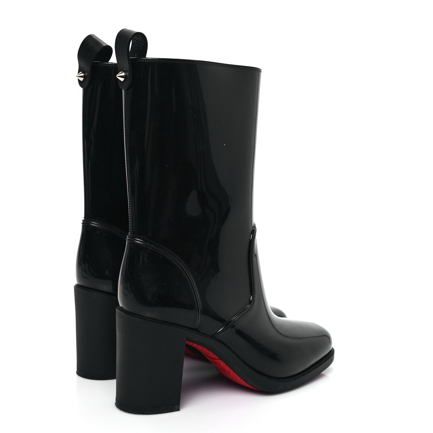 Christian Louboutin Recycled PVC Calfskin Loubirain 70 Boots 37 Black 4 of 7