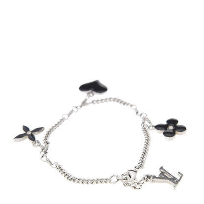 Louis Vuitton Sweet Monogram Charm Bracelet Silver Black 3 of 4