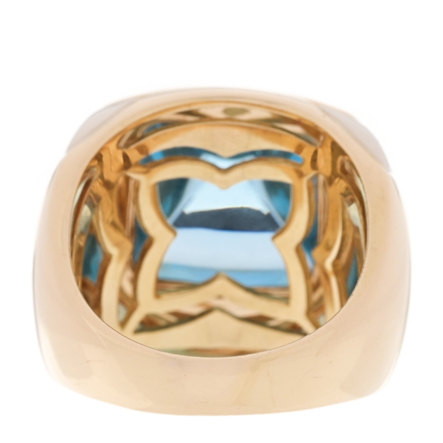 Bulgari 18K Yellow White Gold Aquamarine Pyramide Ring 51 5.75 3 of 5