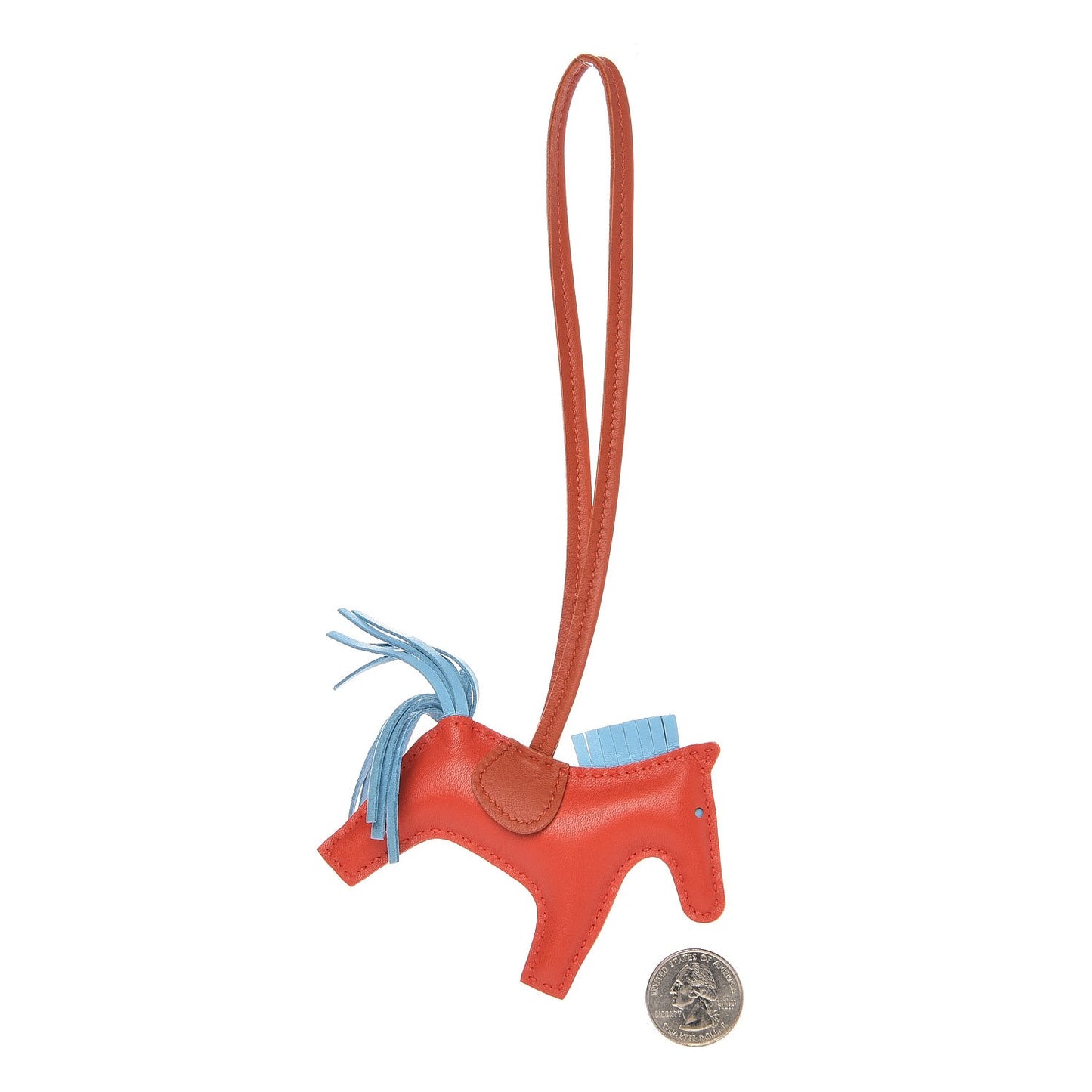 Milo Lambskin Grigri Rodeo Horse Bag Charm PM Capucine Celeste Cornaline