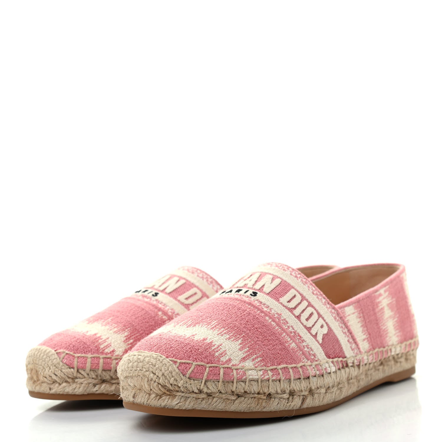 Christian Dior Cotton D-Stripes Embroidered Granville 15mm Espadrilles 39 Deep Nude 3 of 8