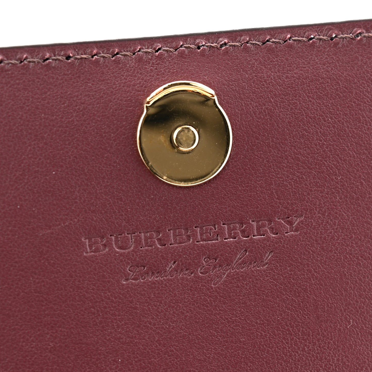 Grained Calfskin House Check Tartan Mix Hampshire Wallet On Chain Mahogany Red