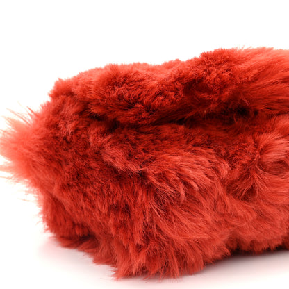 Saint Laurent Suede Fur Small Reversible Monogram Kate Satchel Pavot Rouge 13 of 17