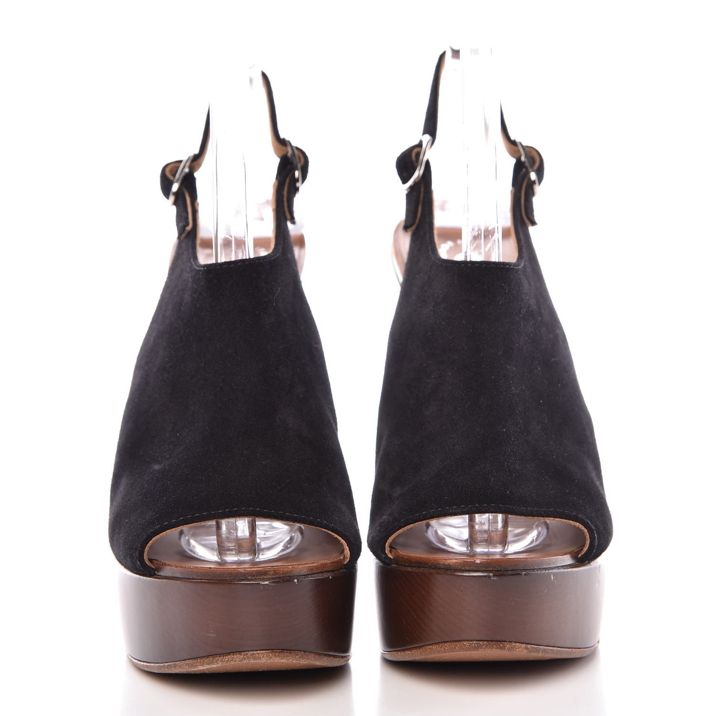 Suede CC Wood Clogs 37 Brown Black