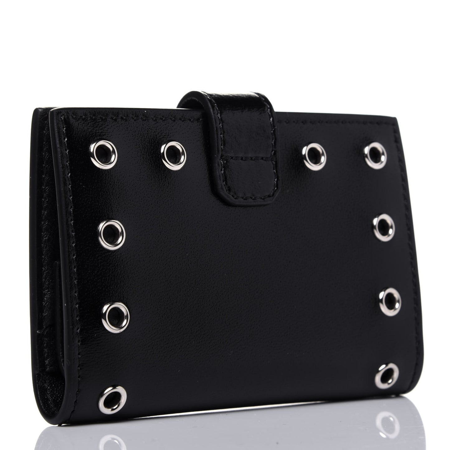 Calfskin Eyelet GV3 Card Case Black