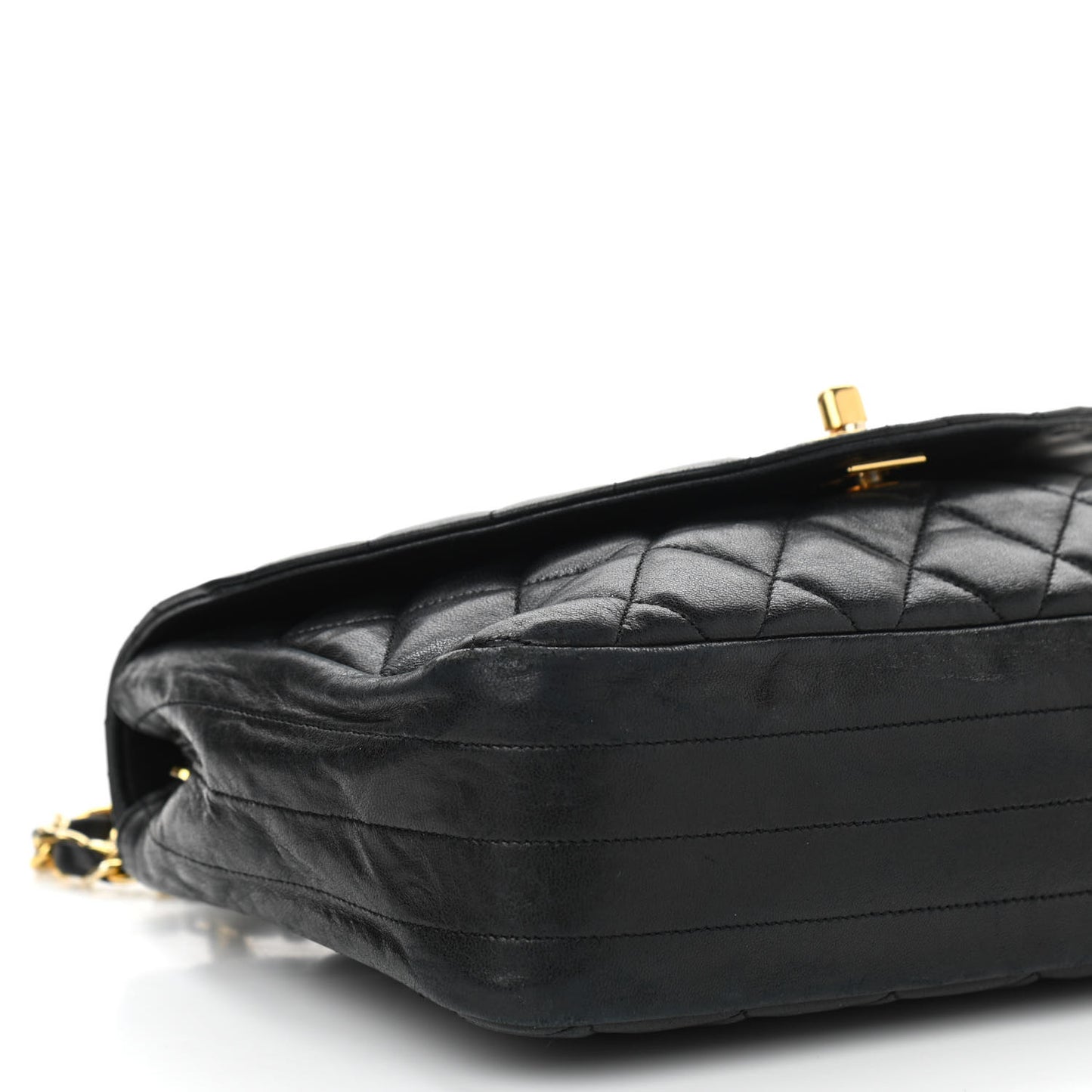 Lambskin Quilted Small Single Flap Black