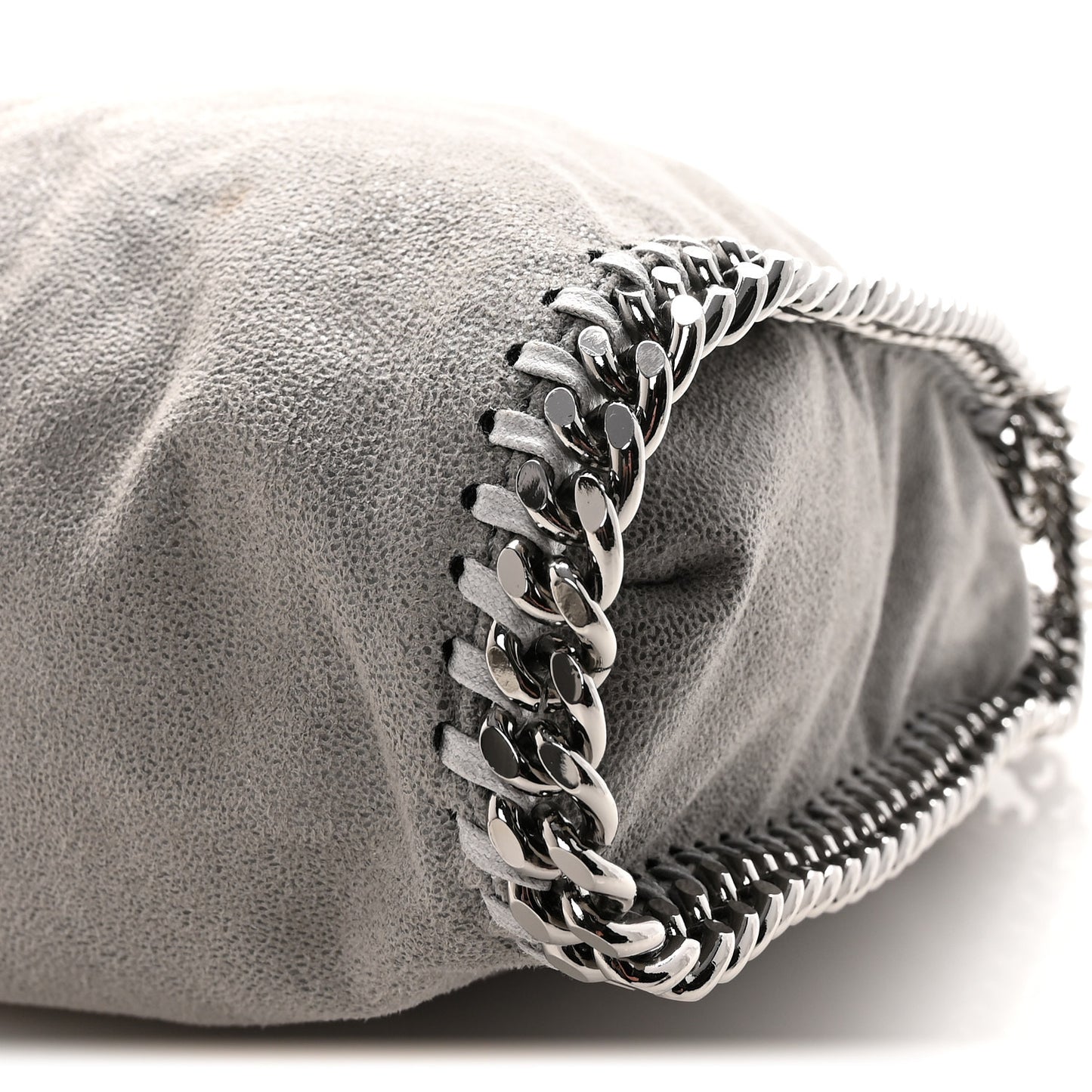 Shaggy Deer Falabella Fold Over Tote  Light Grey