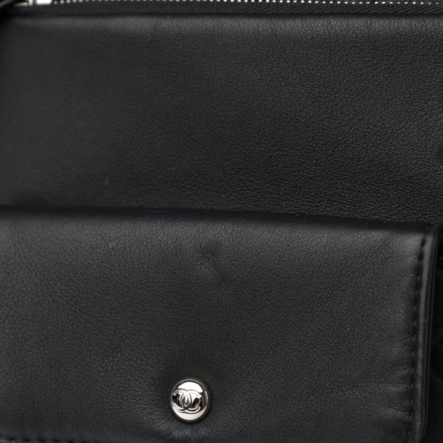 Chanel Calfskin Quilted Ultra Pocket Shopping Tote Black 11 of 13