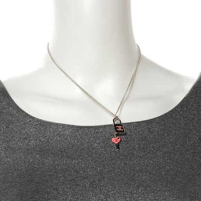 Chanel Padlock and Key CC Necklace Pink 2 of 4