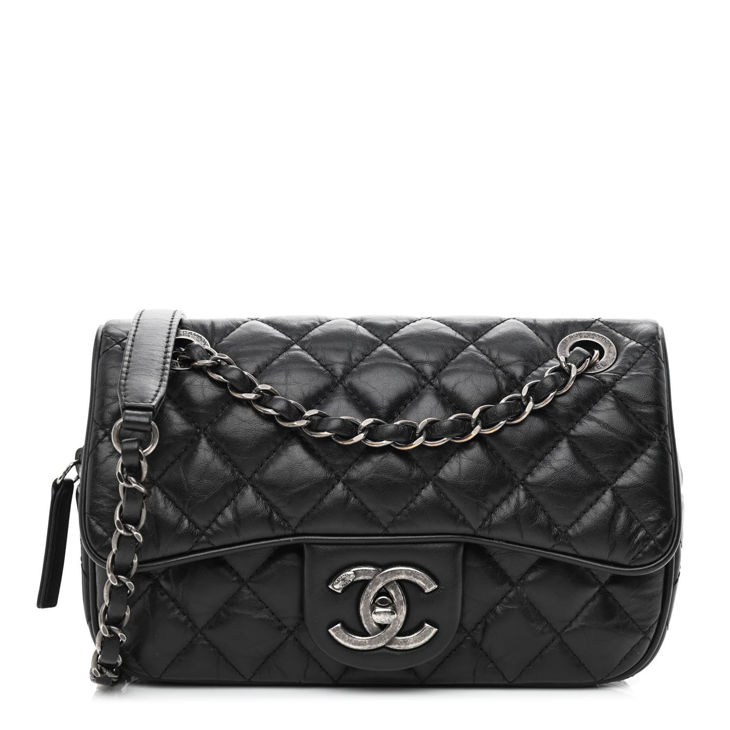 Chanel Aged Calfskin Quilted Small Easy Flap Black 1 of 10