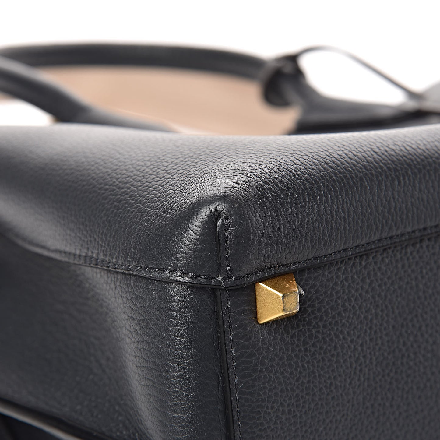 Grained Calfskin Medium Milla Tote Phantom Grey