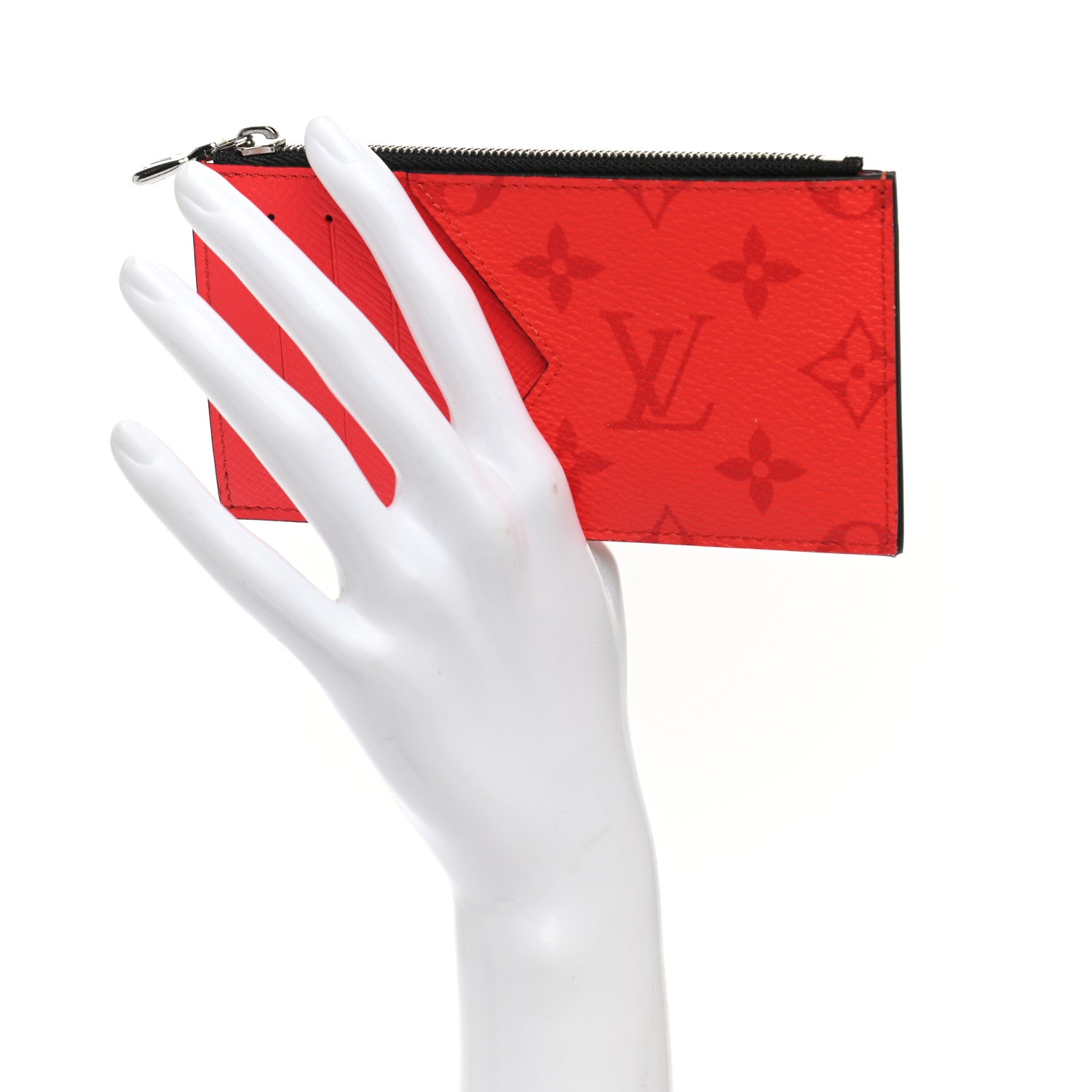 Louis Vuitton Taigarama Coin Card Holder Fire Red 2 of 7