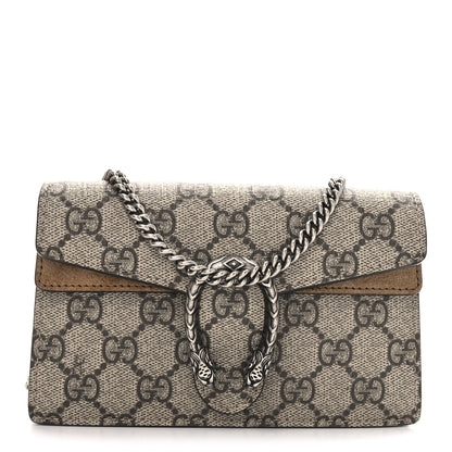 Gucci GG Supreme Monogram Super Mini Dionysus Shoulder Bag Taupe 1 of 10