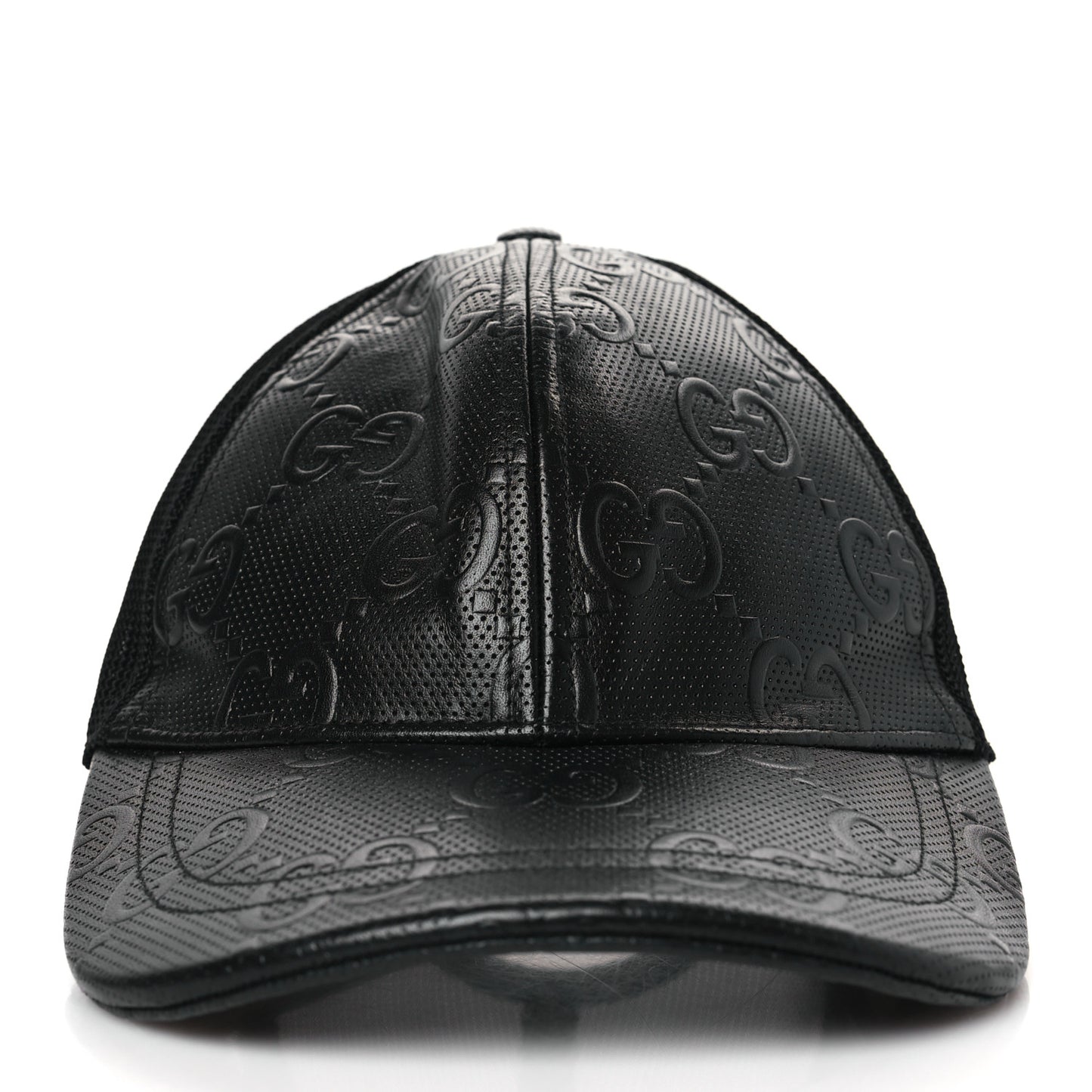 Calfskin Mesh GG Tennis Embossed Gary Baseball Hat L Black